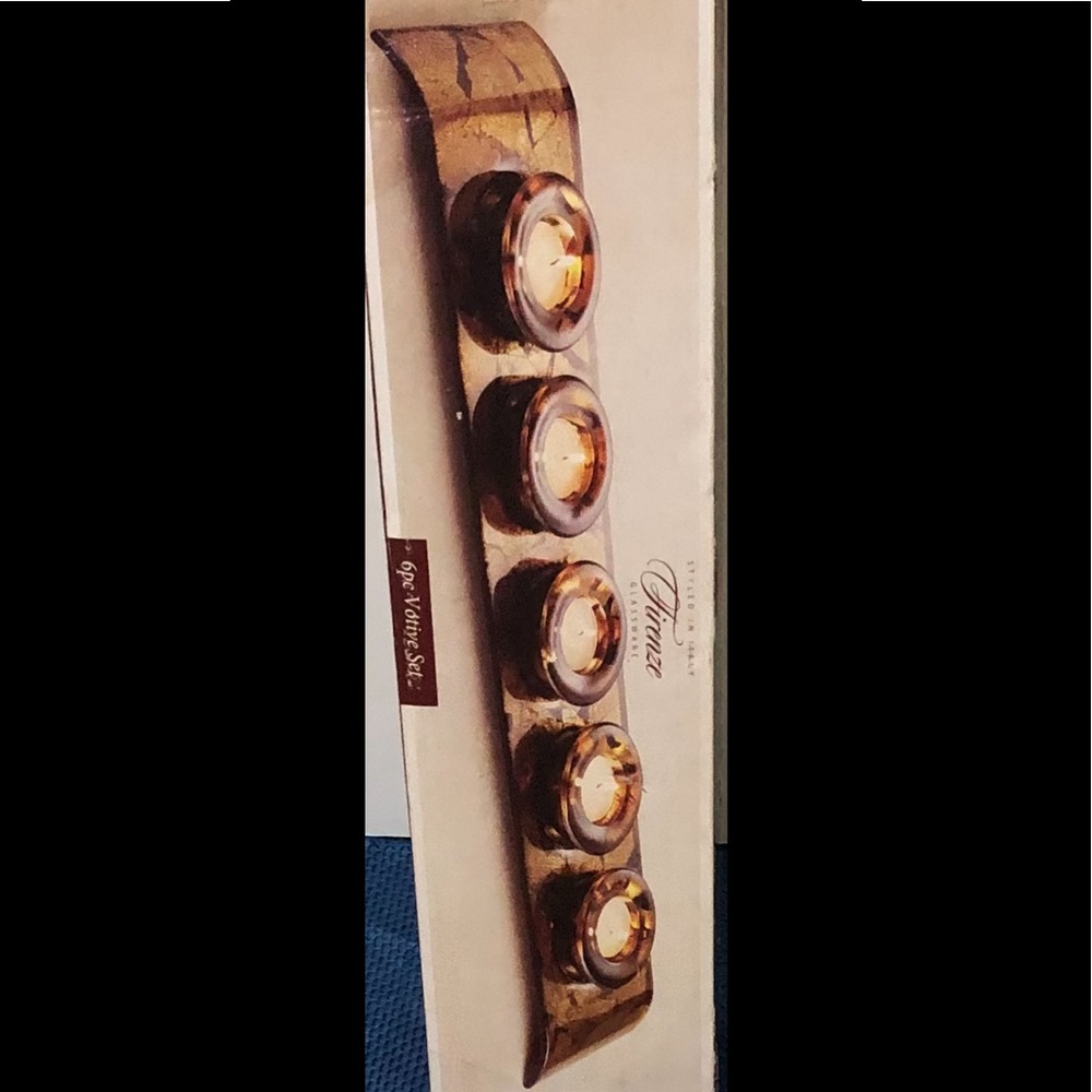 Hand-paint Glass  Candle Holder 6pcs Votive Set